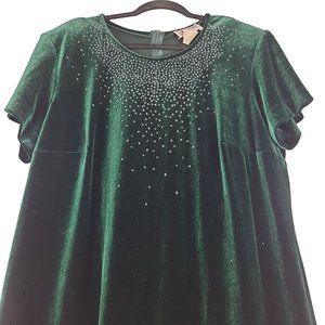 Vintage Green Midi Dress with Embellishments